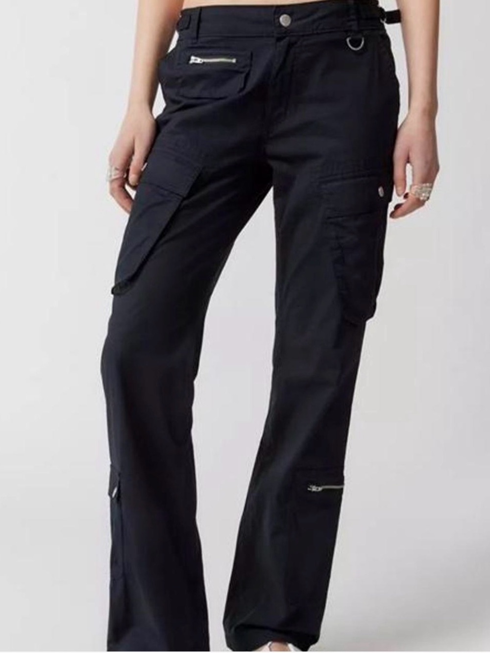 Urban Outfitters BDG Black Cargo Pants with Zip Accents